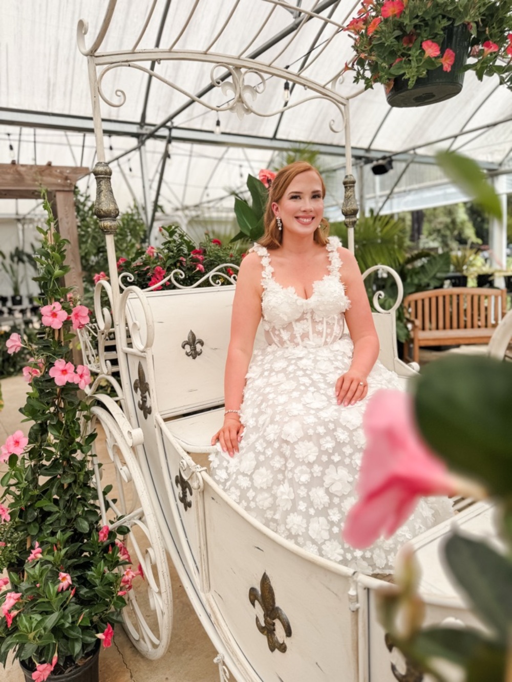 RosieEtienne White Floral Midi Dress with 3D Appliqué - Picture 4 of 4